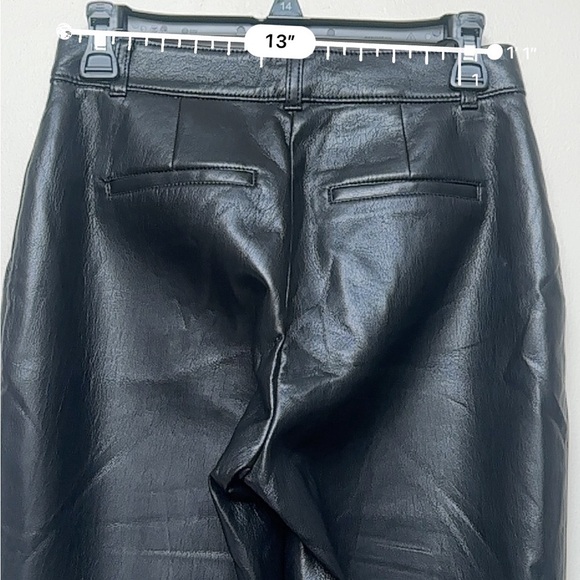 Aritzia Babaton Faux Leather Pants Black Straight Leg Size 4 - Picture 4 of 10